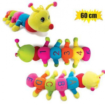 PLUSH BRIGHT CATERPILLAR WFOAMBEADS 60c