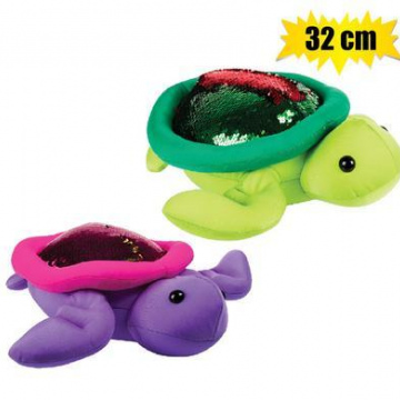 PLUSH BRIGHT TORTOISE WFOAMBEADS 32cm