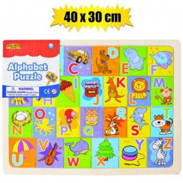 PUZZLE JIGSAW WOOD ALPHABET 40x30cm 26PC
