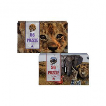 PUZZLE JIGSAW ANIMAL ROUND 56PC
