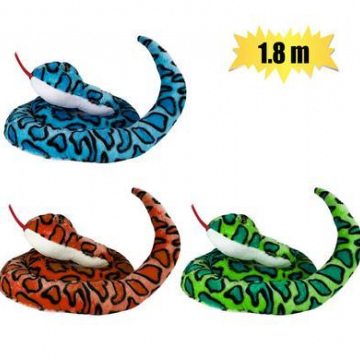 PLUSH SNAKE ASSTD 1.8m