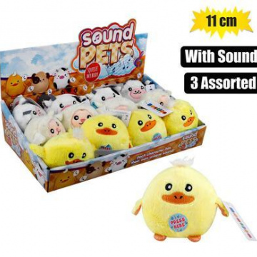 PLUSH ANIMAL FARM BALLS WITH SOUND 11cm